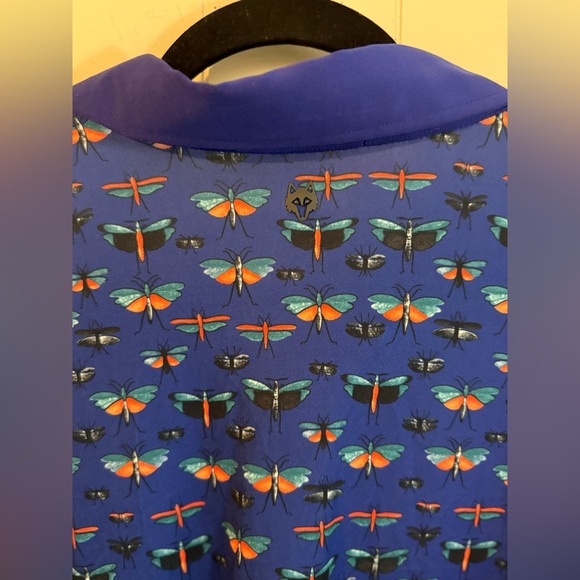Greyson Golf Performance Polo Shirt Sz XXL Blue Dragonflies Insects - Picture 3 of 5